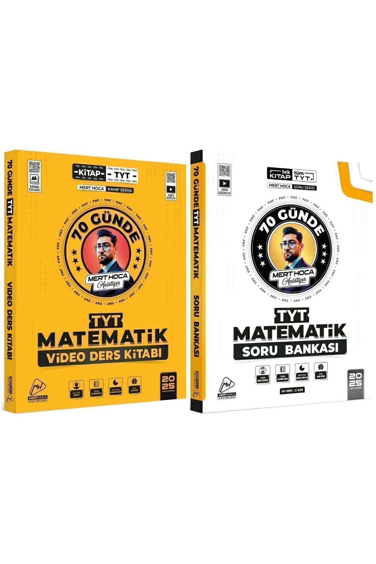 Mert Hoca Yayınları 2025 Tyt 70 Günde Matematik Kampı Video Ders Kitabı Ve 70 Günde Tyt Matematik Soru Bankası Seti