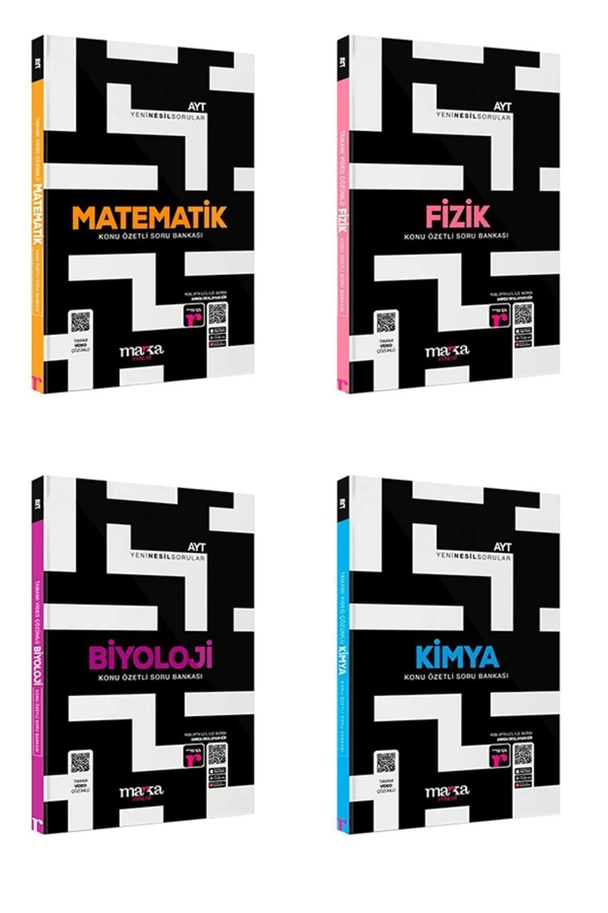 Marka Yayınları 2025 Ayt Sayısal Matematik Fizik Kimya Biyoloji Tamamı Video Çözümlü Konu Özetli Soru Bankası Seti
