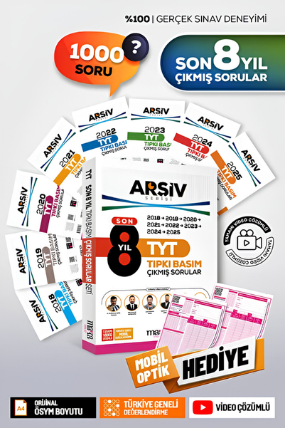 Marka Yayınları TYT Son 8 Yıl Tıpkı Basım Çıkmış Sorular | Ösym Boyut | Tamamı Video Çözümlü | Arşiv Serisi