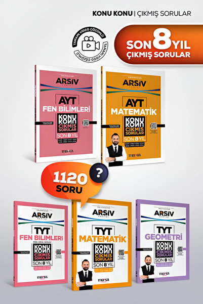 Marka Yayınları TYT AYT Son 8 YIL Çıkmış Sorular | SAYISAL Matematik Fen Fizik Kimya Biyoloji Geometri